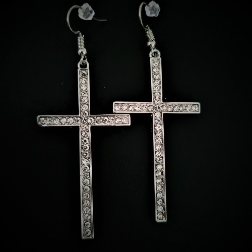 CERCEI eleganti in forma de cruce cu strasuri CERCEI eleganti in forma de cruce cu strasuri